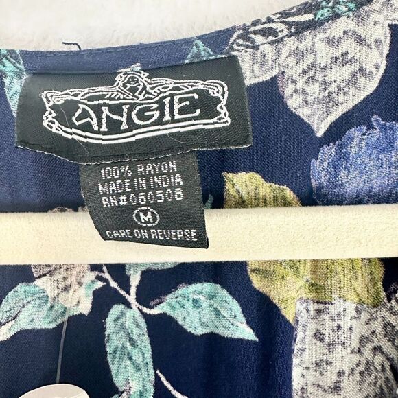 Angie Floral Maxi Romper Dress Size Medium NWT V-Neck Navy Blue Festival Concert - Picture 7 of 8